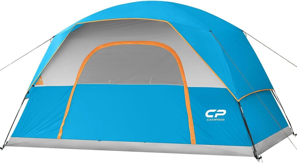 CAMPROS CP Tent 4 Person Camping Tents, Waterproof Windproof Family Dome Tent with Rainfly, Large Mesh Windows, Wider Door, Easy Setup, Portable with Carry Bag