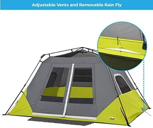CORE 6 Person Instant Cabin Tent with Awning Green/Gray
