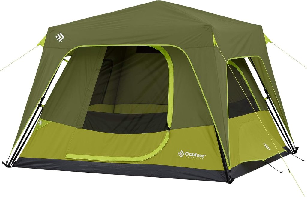 Outdoor Products Camping Tent - Instant Cabin Tent Easy Pop Up | 4 Person Tent, 6 Person Tent, 8 Person Tent,  10 Person Tents | Best Family Tent for Camping, Hiking,  Backpacking