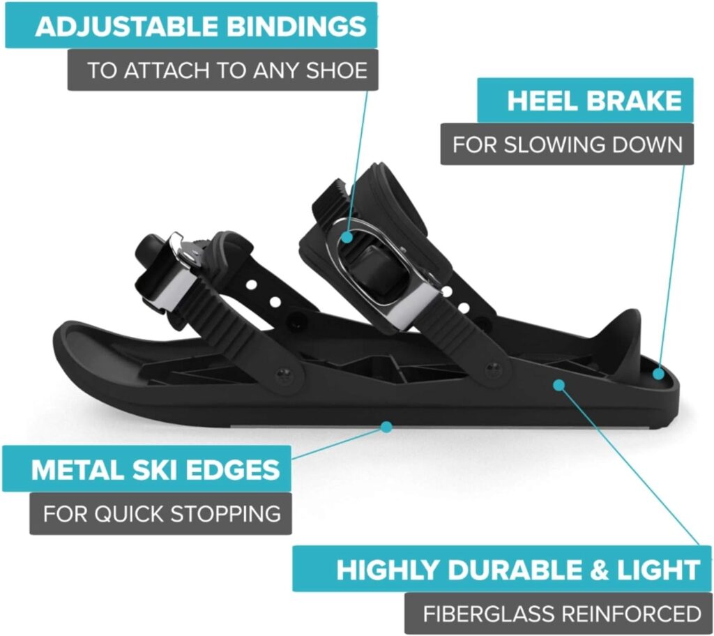 Snowfeet X - Mini Short Ski Skates for Snow Pro Version | Skis for Winter Shoes | Short Snowskates Snowblades Skiboards | The Real Original