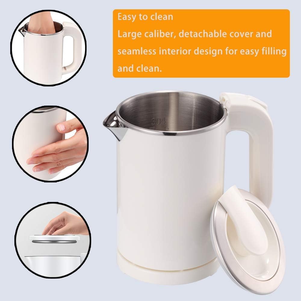 0.5L Portable Electric Kettle, Mini Travel Kettle, Stainless Steel Water Kettle - Perfect For Traveling, Cooking Noodles, Boiling Water, Eggs, Coffee, Tea (110V US Plug)