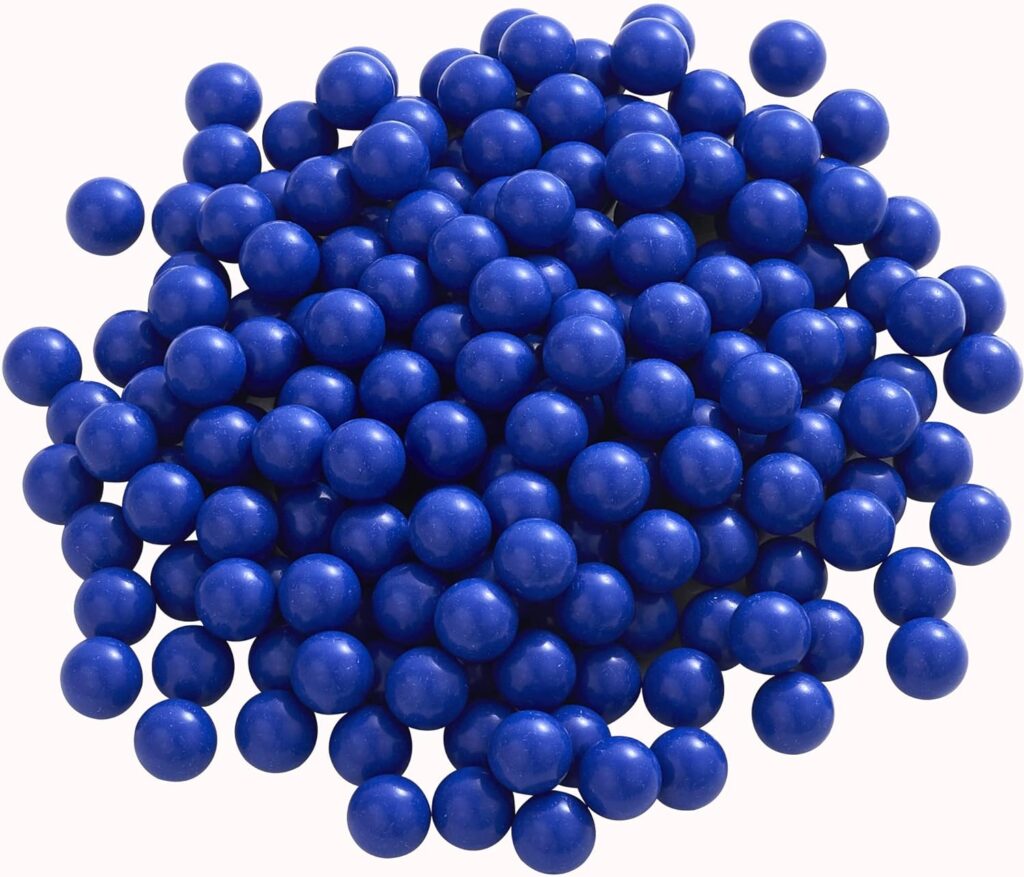 200 X 0.43 Cal Paintball Solid Nylon Ball for Home Defense, 43 Caliber Paintball Ammo Projectiles (Blue)