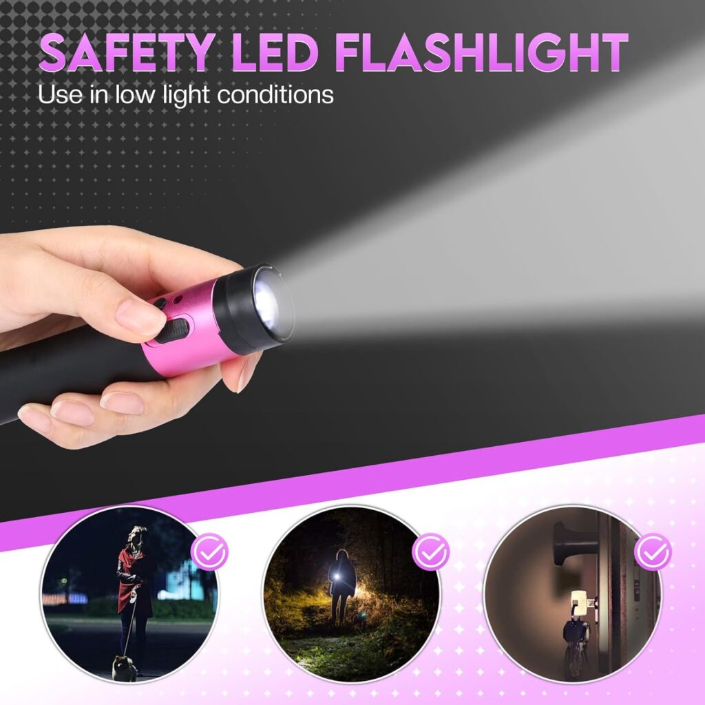 AIMHUNTER Stun Gun with LED Flashlight - Rechargeable Stun Gun for Self Defense Protection - Easy to Use Safety Switch - Tactical Compact - Black Holster