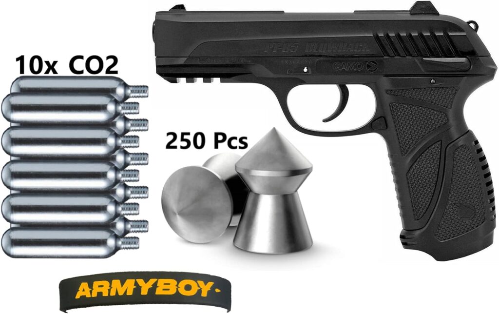 ArmyBoy Gamo PT-85 Blowback - Powerful CO2-Powered .177 Cal Pellet Air Pistol - 450 FPS | Bundle