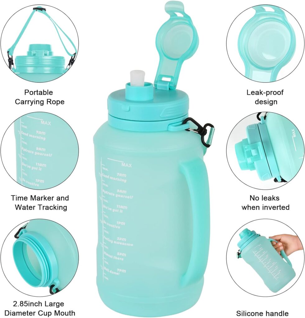 E-Senior Collapsible Water Bottle BPA Free - 20 oz Foldable Water Bottle for Travel Sports Bottles with Triple Leak Proof Lightweight (Blue)