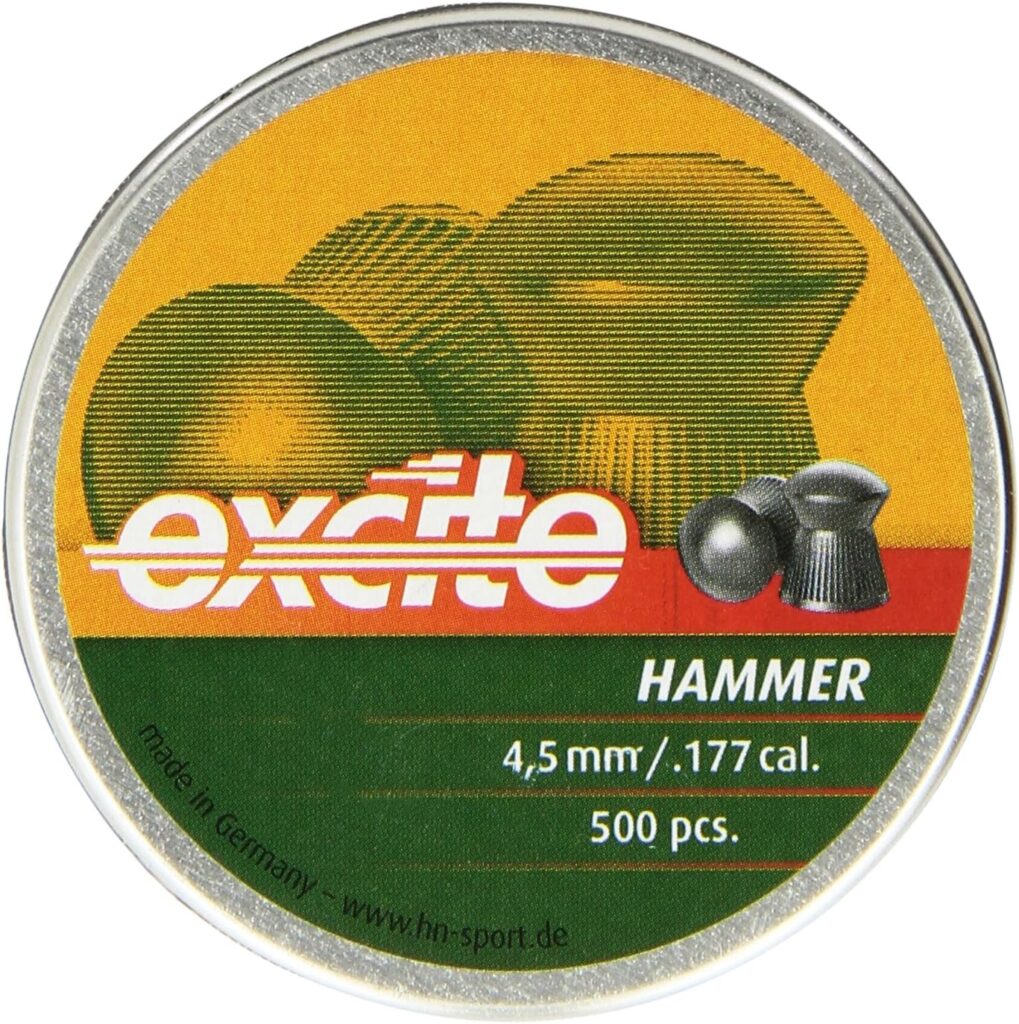 Haendler  Natermann HN Excite Hammer Domed Airgun Pellets .177 Caliber / 7.87 Grains (500 Count)