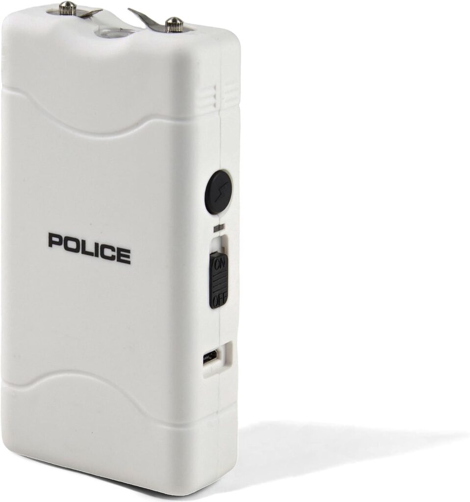 POLICE Mini Stun Gun with LED Flashlight - 800 White