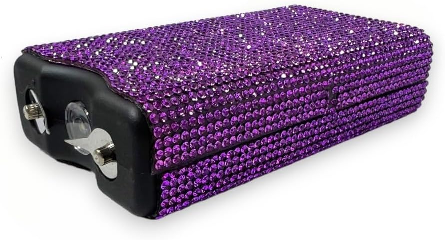 Purple Personal Security Self Defense Rhinestone Bling Stun Gun