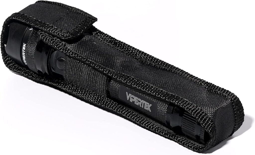 VIPERTEK VTS-195 Heavy Duty Aluminum Stun Gun for Self Defense Rechargeable with LED Flashlight