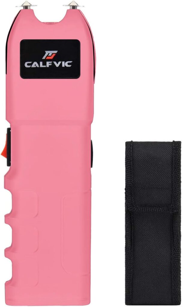 CALFVIC Self-Defense Flashlight Set with Holster, Light Pink, Battery Powered, LED