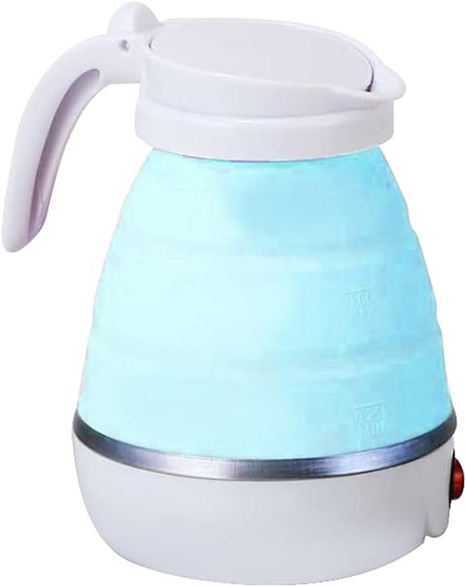 Douxie Mini Travel Folding Kettle Stainless Steel Edible Electric Kettle Winter Outdoor Foldable Electric Kettle (Color : Blue, Size : 1)