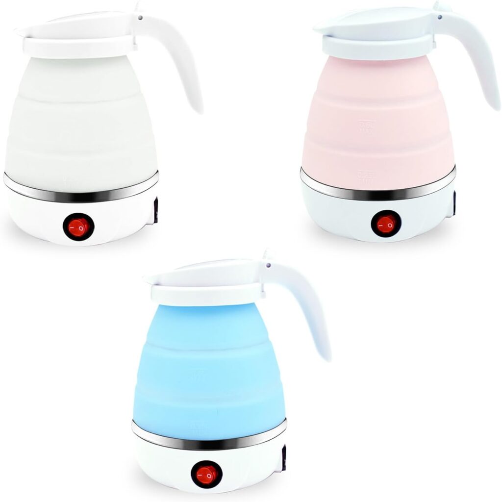 Foldable Electric Kettle Stainless Steel Hot Water Boiler Potable Water Kettle with Auto Shutoff Fast Boiling 0.6L 800W travel kettle electric small 220v foldable for boiling water collapsible