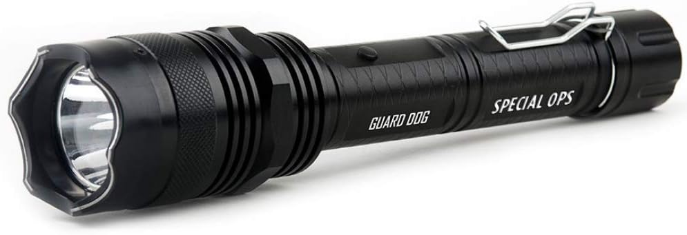 Guard Dog Security Special Operation Concealed Stun Gun, 380 Lumen Flashlight, Maximum Voltage, Glass Breaker, Charging Cord, Rechargeable