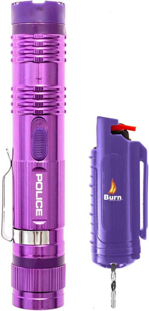 Police Stun Gun Burn Pepper Spray Combo - M12 Purple