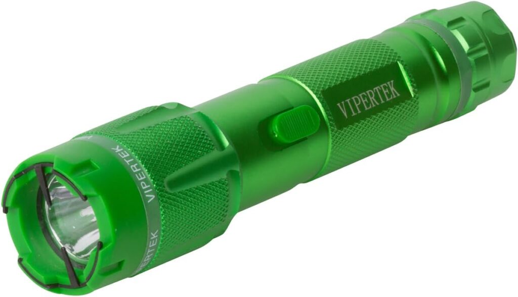 VIPERTEK VTS-T03 Aluminum Stun Gun with LED Flashlight, Green