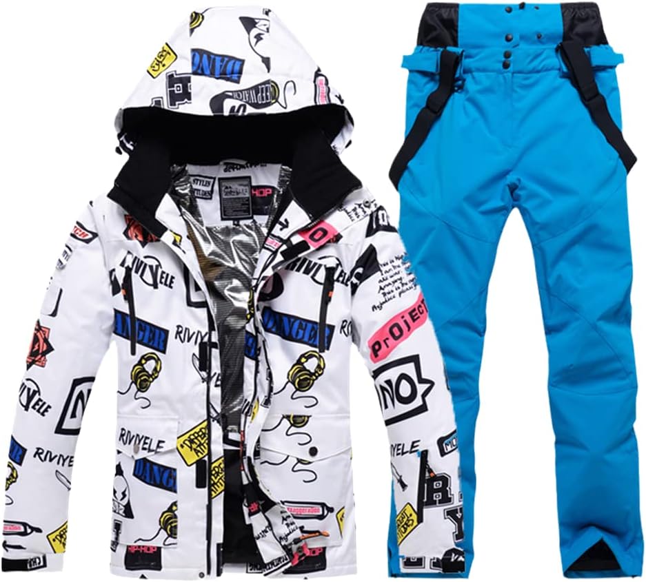 Winter Ski Suit For Men Warm Waterproof Outdoor Sports Snow Jackets Pants Male Ski Equipment Snowboard Jacket 05 L