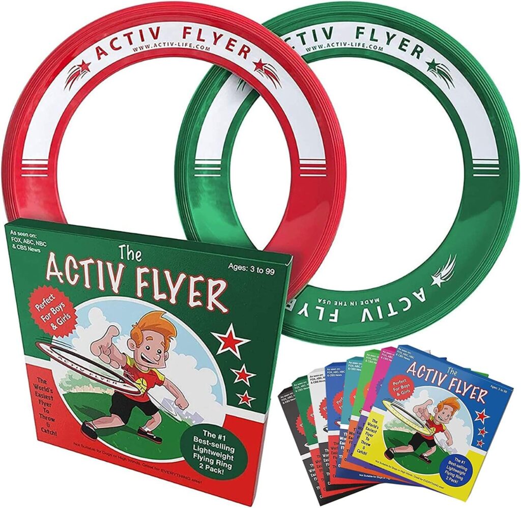 Activ Life Kid’s Flying Rings [2 Pack] They Fly Straight  Don’t Hurt! 80% Lighter Than Standard Frisbees - Replace Screen Time with Healthy Family Fun - Get Outside  Play! Proudly Made in The USA