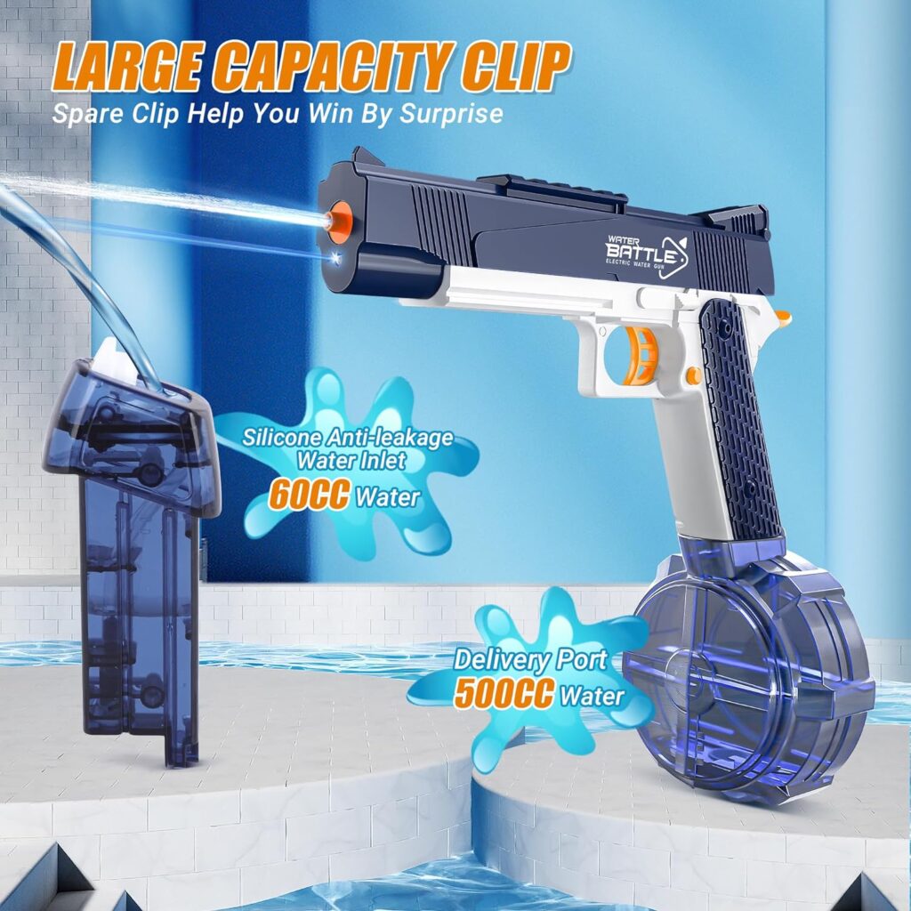 Water Gun,Electric Water Gun with Super Long Range,500CC+60CC Large Capacity Automatic Squirt Gun,Water Blaster Pistol Toy for Adults  Kids Summer Swimming Pool Beach Outdoor Activity