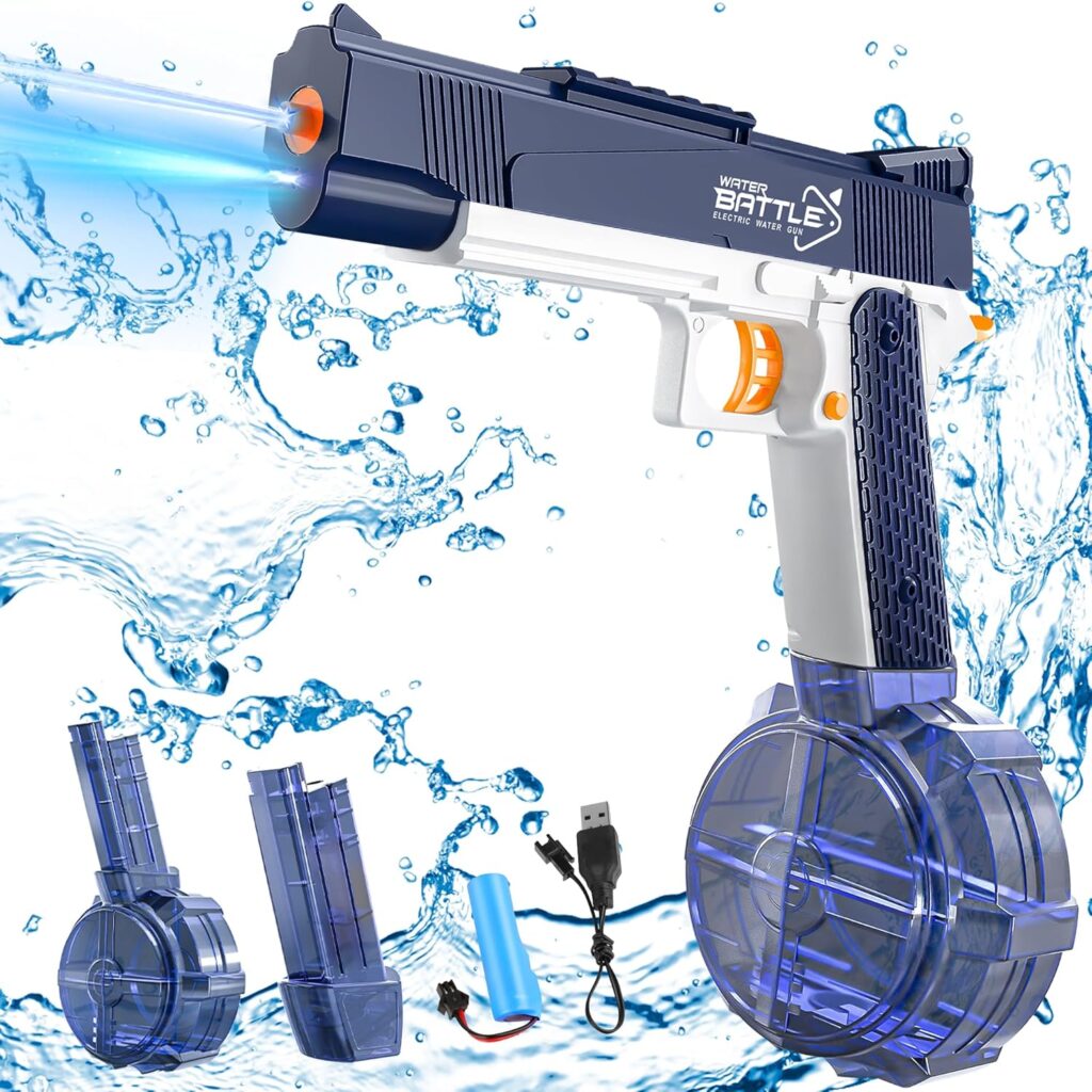 Water Gun,Electric Water Gun with Super Long Range,500CC+60CC Large Capacity Automatic Squirt Gun,Water Blaster Pistol Toy for Adults  Kids Summer Swimming Pool Beach Outdoor Activity