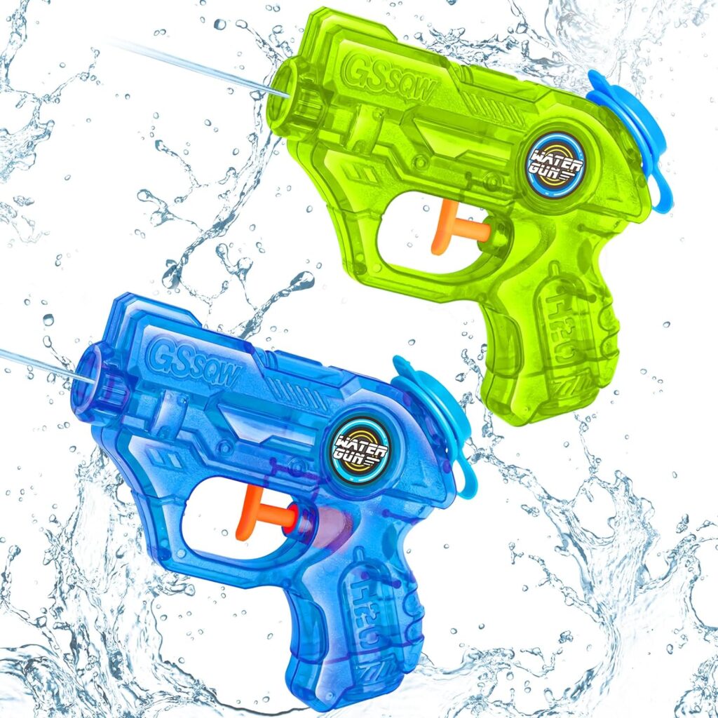 Water Guns for Kids - 2 Pack Mini Squirt Water Guns Blaster Soaker with Trigger Waterguns for Boys Girls Summer Outdoor Swimming Pool Water Fighting